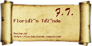 Florián Tünde névjegykártya